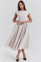 Vestido de noche elegante para mujer con escote en la espalda - Vestido largo sin mangas con pliegues para fiesta, graduación, vacaciones - details 31