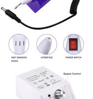 Taladro eléctrico para uñas, aparato de manicura, 6 piezas, juego de brocas, removedor de cutículas de Gel, máquina de pedicura, herramienta para uñas, 12W - details 3