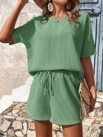 Conjunto de dos piezas de pantalones cortos para mujer, traje de manga corta - details 9