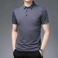 polos hombre manga corta ropa hombre 2025 Nuevo POLO de negocios de color sólido para hombre Moda de verano Pantalón corto casual Manga cómoda y transpirable Top - details 7