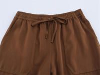 Conjunto de Camiseta y Pantalón Ouwu Estilo Retro Marrón para Primavera y Verano - details 8