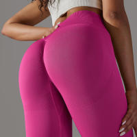 Leggings de yoga sin costuras para mujer, ropa deportiva de entrenamiento, pantalones deportivos de cintura alta - details 31