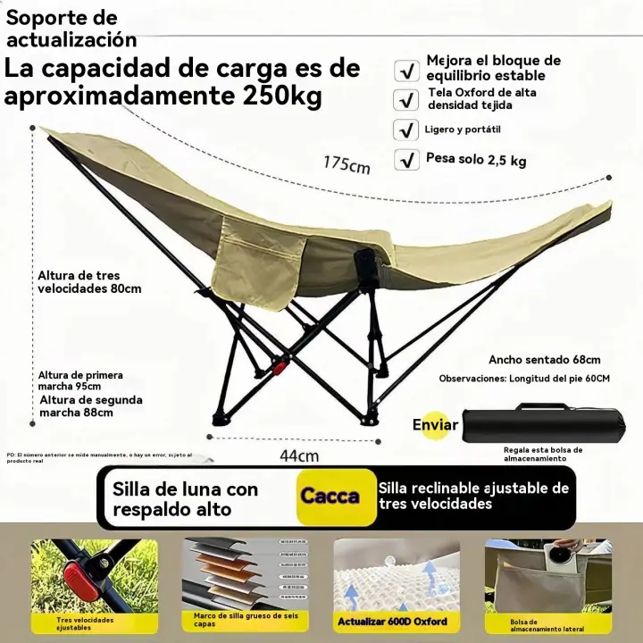 Silla reclinable jardin plegable camping al aire libre familiares party Portátil - 1