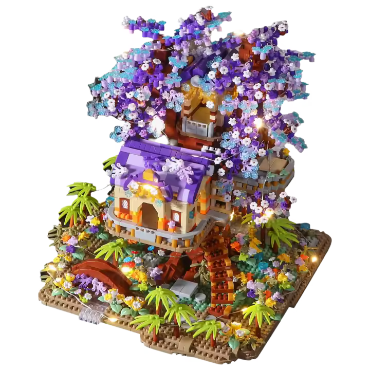 Mini Sakura Árbol Serie Ciudad Bloques De Construcción Juego De Construcción De Bricks De Flor De Cerezo Modelo De Casita Regalo Para Niñas Y Niños - 1