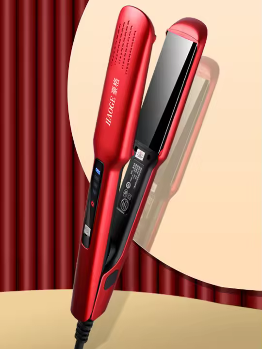 Plancha de pelo profesional con revestimiento cerámico, plancha de pelo con pantalla LCD Digital, rizador de calentamiento instantáneo de doble voltaje - 1