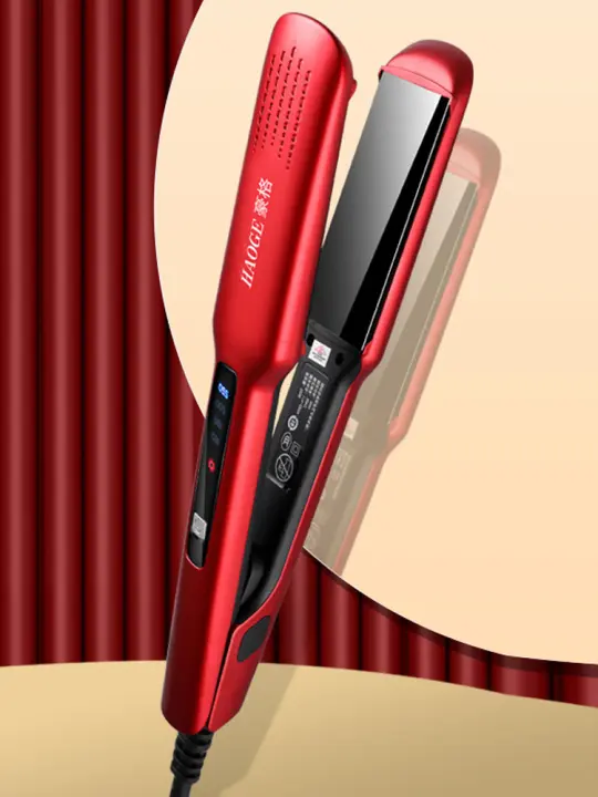 Plancha de pelo profesional con revestimiento cerámico, plancha de pelo con pantalla LCD Digital, rizador de calentamiento instantáneo de doble voltaje - 1