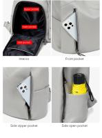 Mochila De piel auténtica para mujer, bolso de hombro de piel de vaca con retales, antirrobo, para viaje, universidad, 2023 - details 8