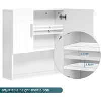 Mueble de Espejo Ajustable Estante con 4 Compartimentos Interiores y 1 Abierto MDF Blanco - details 5