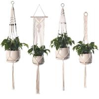 DIY hecho a mano colgante de pared Boho algodón rame planta colgador maceta titular decoración del hogar al por mayor - details 4