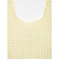 BUNO-2025 Vestido corto novedoso de verano con tirantes anchos y cuello redondo elástico, adecuado y dulce para mujer. - details 7