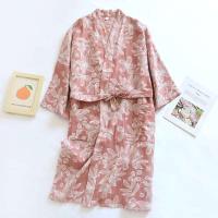 2025 kimono japonés, nuevo 100% algodón holgado estilo kimono con cordones albornoz, vestido de sudoración, pijamas, pijamas de mujer - details 7