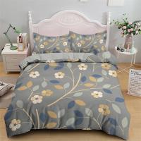 Cubierta de Edredón con Estampado Floral Duvet King Set de Ropa de Cama Suave Microfibra con Patrón Geométrico Funda de Cojín con 2 Fundas de Almohada - details 9