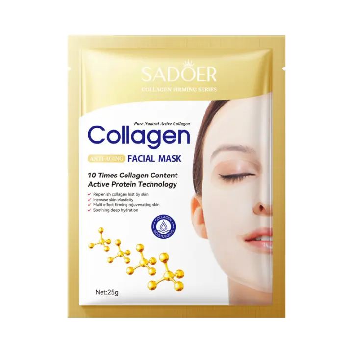 10 Uds. Mascarilla Facial antiarrugas de colágeno antienvejecimiento líneas finas piel firme hidratante brillo cuidado de la piel cosméticos Coreanos - 1