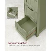 Armario de Baño Moderno Blanco 4 Cajones, 30 x 30 x 82 cm Ideal para Sala de Estar, Cocina, Comedor - details 10