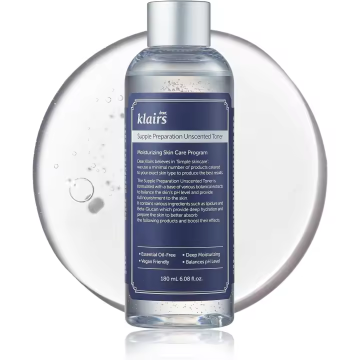 [KLAIRS] Tónico Suave Sin Perfume 6.08 fl oz, Ligero, Aceites Esenciales, Sin Alcohol, Paquete Cambiado - 1
