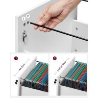 con Cerradura, Pequeño Armario de Oficina con 2 Cajones, 5 Ruedas, Barras Colgantes Ajustables, - details 4