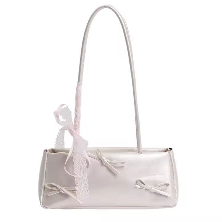 Bolso de mano francés dulce para compras, cinta de estilo coreano para mujer, bolso para axila, bolso de viaje de cuero PU de alta calidad - 1
