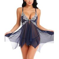 Ropa de dormir cómoda casual con cuello en V sexy para mujer de verano, ropa de dormir dividida de color sólido - details 19