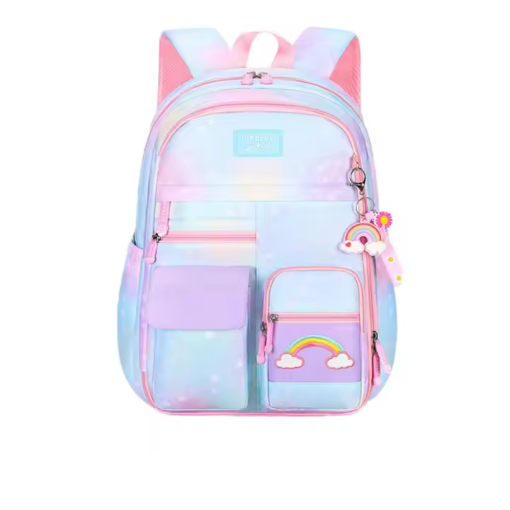 Mochila para niños de arcoíris, estilo refrigerador, apertura de puerta, bolso de hombro abierto lateral, tela Oxford, bolso escolar para estudiantes, Unisex - 1