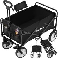 Carrito de Jardín Plegable de Acero Transporte de 80kg Carrito de Playa con Asa Telescópica - details 0