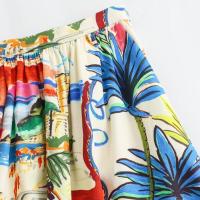 BUNO-novedad de verano, producto, camisa de manga corta estampada a la moda para mujer, conjunto informal de media falda por debajo de la rodilla de cintura alta - details 14