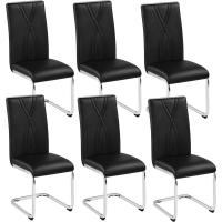 2PCS Sillas de Comedor Giratorias Sillas de Cocina con Respaldo Alto Patas Metálicas Diseño Moderno para Salón Oficina Dormitorio Blanco - details 18