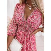 Vestido informal a la moda para mujer, vestidos estampados con cuello en v - details 7