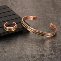Conjunto de Joyería de Cobre Puro Ajustable Pulsera Anillo para Mujeres con Imán Saludable - details 7
