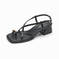 Sandalias mujer verano exterior desgaste verano tacón grueso estilo de hadas punta zapatos correas tacones altos mujer - details 1