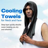 Toalla refrescante con capucha, toallas de refrigeración para cuello y cara, para Sauna, Yoga, Camping, entrenamiento, color negro - details 5