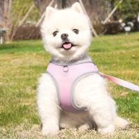 Chaleco con arnés para perro de Color degradado con correa reflectante, correa ajustable para el pecho y la espalda para perro, correa Universal transpirable para caminar para perros - details 9
