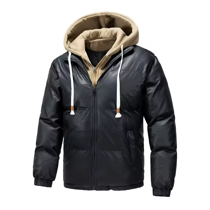 Ropa de algodón con capucha para hombre, abrigos sencillos a prueba de viento, Parkas gruesas para mantener el calor, Invierno - 1