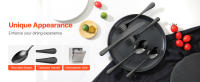 SucceBuy Juego de cubiertos negros de 30 piezas, cubiertos de acero inoxidable para 6 personas, juego de cubiertos pulidos, vajilla apta para lavavajillas - details 4