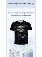 Camiseta 3D De Hombre Con Estampado De Calavera Talla Grande Estilo Casual Verano Manga Corta Transpirable Ropa Diaria - details 1