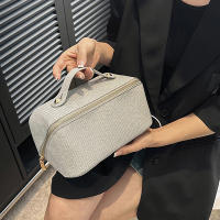 Bolso De Maquillaje Grande En Cuero PU Estilo Clásico Portátil Para Viajes Organizador De Cosméticos Estiloso Para Mujer Caja De Almacenamiento Manejable - details 9