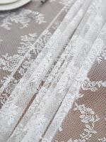 Mantel plegable con flores ENCE de color blanco puro para bodas, fiestas y mesas de comedor. - details 8