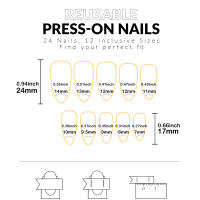 24pcs Uñas Postizas De Almendra Con Gel Colorido Adhesivo Detachable Y Reutilizable Con Herramienta De Empuñadura Para Mujeres Y Niñas - details 1