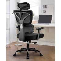 Silla Oficina ergonómica Silla Escritorio hasta 140 ° con Reposapiés Reposacabezas Función Mecedora Silla Giratoria Imitación Cuero, Negro - details 15