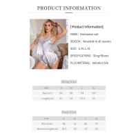 Pijamas de Seda Hielo Pantalones Cortos con Tirantes para Mujer Moda Nocturna Sencilla - details 0