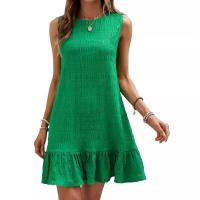 Moda de verano corta de Color sólido informal suelta 2024, vestido Midi acampanado para mujer, vestidos Vintage elegantes para mujer - details 3