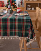 Mantel de Mesa de Cuadros a Cuadros con Borla Cubierta de Mesa sin Arrugas Lavable para Navidad, Fiestas y Año Nuevo - details 23