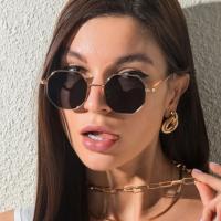 Gafas de Sol Retro de Metal Poligonal Marca de Lujo para Hombres y Mujeres Protección UV400 - details 4