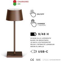 Lámpara LED recargable USB de Mesa Regulable - Larga duración - Luz regulable (Dimmer) con un toque - Casa y restaurante - Protección IP54 - Dorado Oscuro - details 24