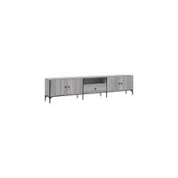 Mueble de TV con Luces LED Gris hormigón 140x40x36 cm - details 8