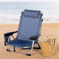 Silla de Playa Plegable y Reclinable en Azul Marino 5 Posiciones, Tamaño 51 x 45 x 76 cm, Peso Máximo 110 Kg, Material Aluminio, Antivuelco - details 3