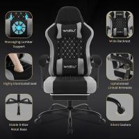 Silla de Juego Ergonómica Oficina con Soporte Lumbar Masaje y Reposapiés Extraible - details 7