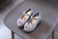 Zapato de cuero para niños, zapatos de princesa dulces para niñas con pajarita de diamantes de imitación, zapatos versátiles de moda para niños con tacones para fiesta - details 5