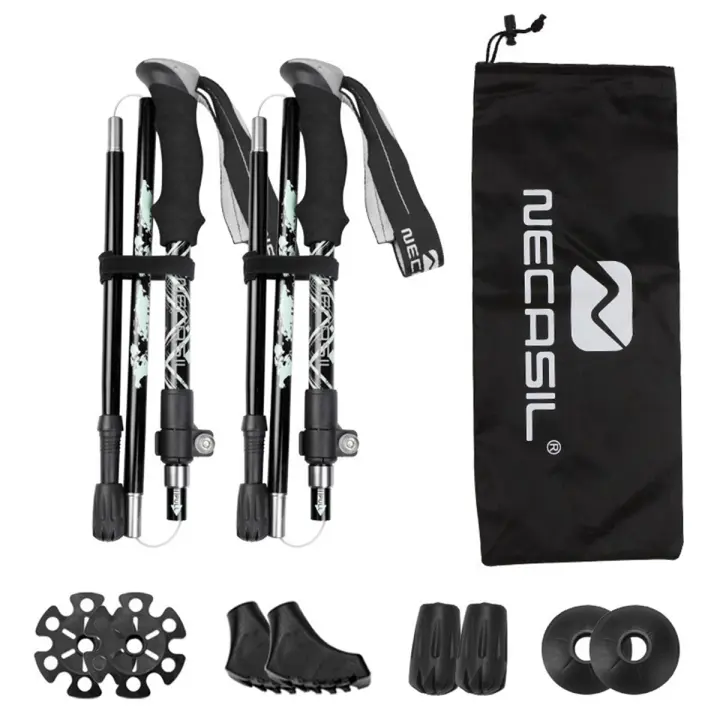 Bastones de Trekking para Senderismo, Bastones de Marcha Nórdica Plegables ajustables, 110-125cm - 1
