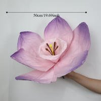 Flores de narciso de papel coloridas a gran escala, flores de papel arrugado de 50 cm, arreglo para eventos de boda, fondo de boda, flores simuladas en 3D - details 0