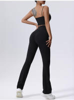 Conjunto deportivo de dos piezas para mujer, sujetador de yoga y polainas, material de nailon/spandex - details 11